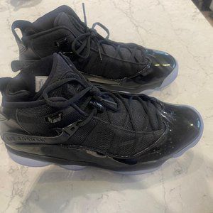NIKE MEN'S JORDAN 6 RINGS BLACK/WHITE, SIZE 12